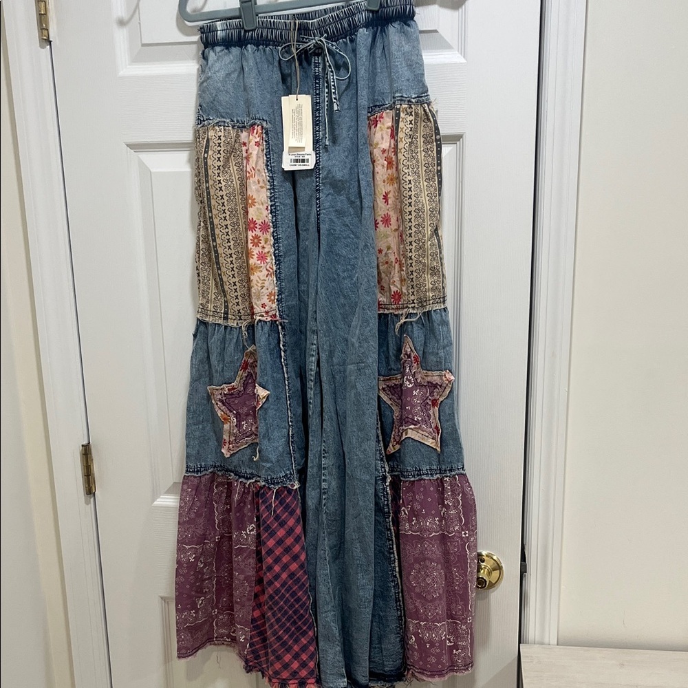 Blue Velvet  Denim wide leg pants, never worn, brand new with tags